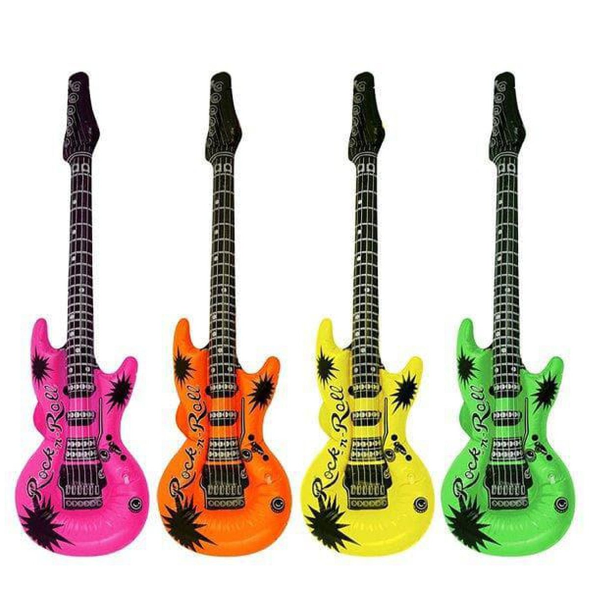 Inflatable Neon Guitars in 4 Assorted Colours (55cm) - PoundToys